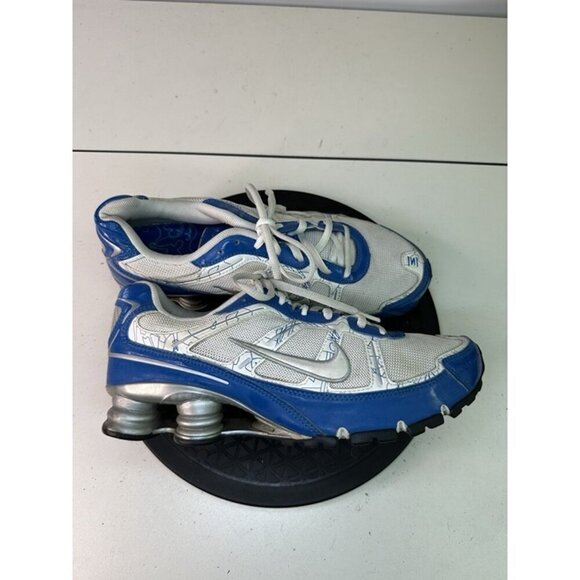 Nike Women's Sz 9.5 Shox Remix+ 331152-114 White Cobalt Blue Silver - Picture 3 of 12